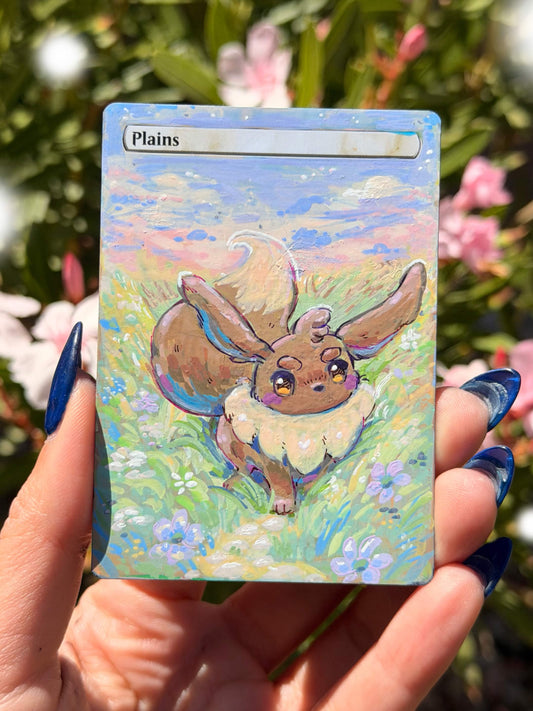 Hand Painted MTG Alter Eevee Plains