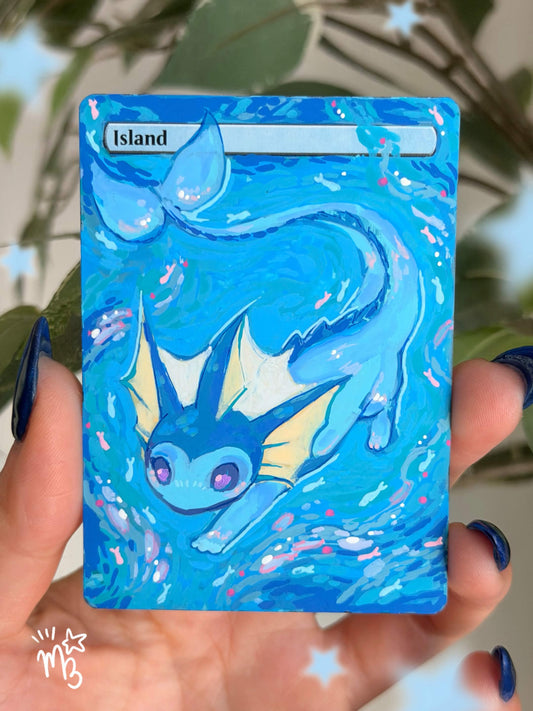 Hand painted MTG Alter Vaporeon Island