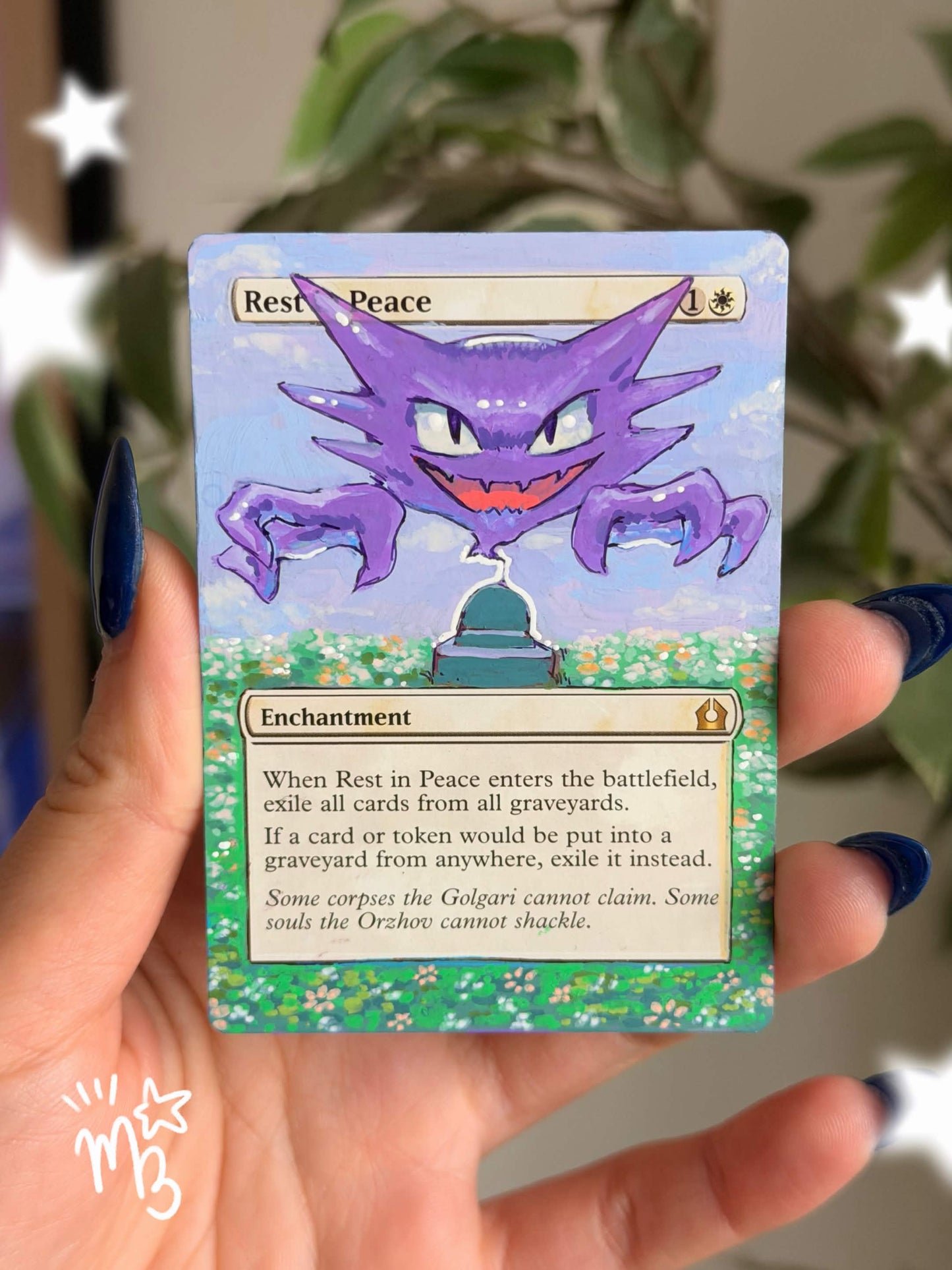 Hand painted MTG Alter Haunter Rest in Peace