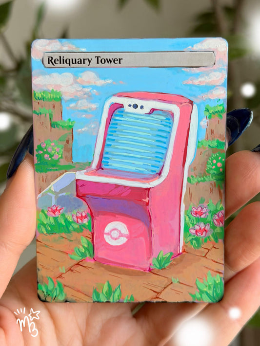 Hand painted MTG Alter Pokopia Reliquary Tower