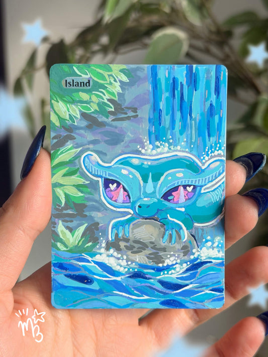 Hand Painted MTG Alter Gecqua Island