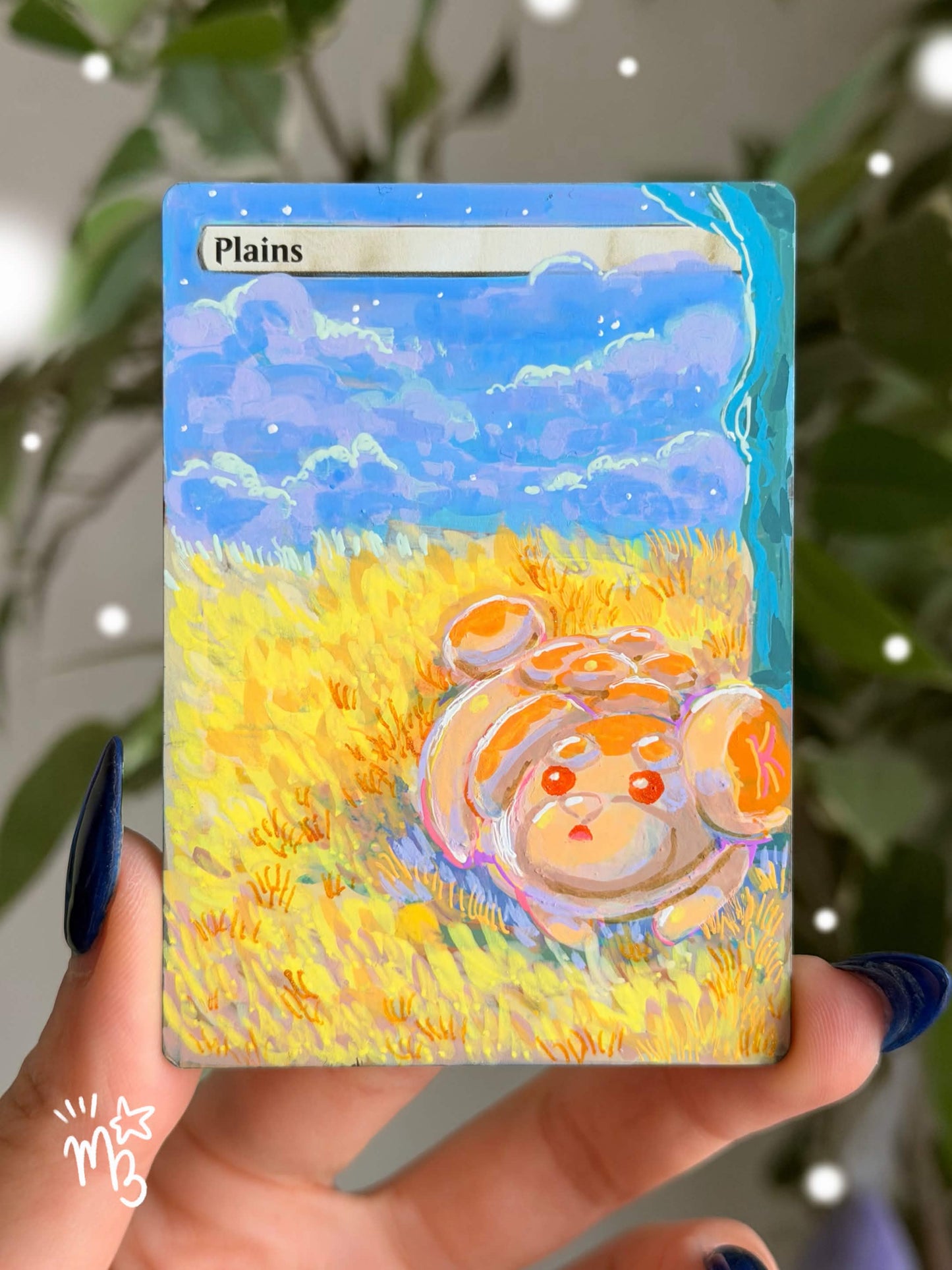 Hand painted MTG Alter Fidough Plains